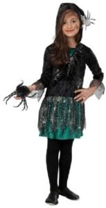 Rubie’s Halloween Kinder Kostüm Spinnen Mädchen Kapuzen Kleid, 128, Preis 14,99€